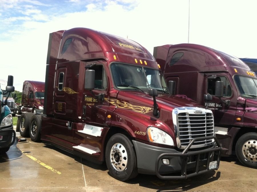 brand new black cherry Prime Inc. truck