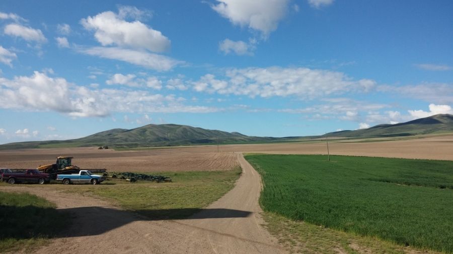 flatbed driver's pictures of farm in the middle of nowhere in Idaho