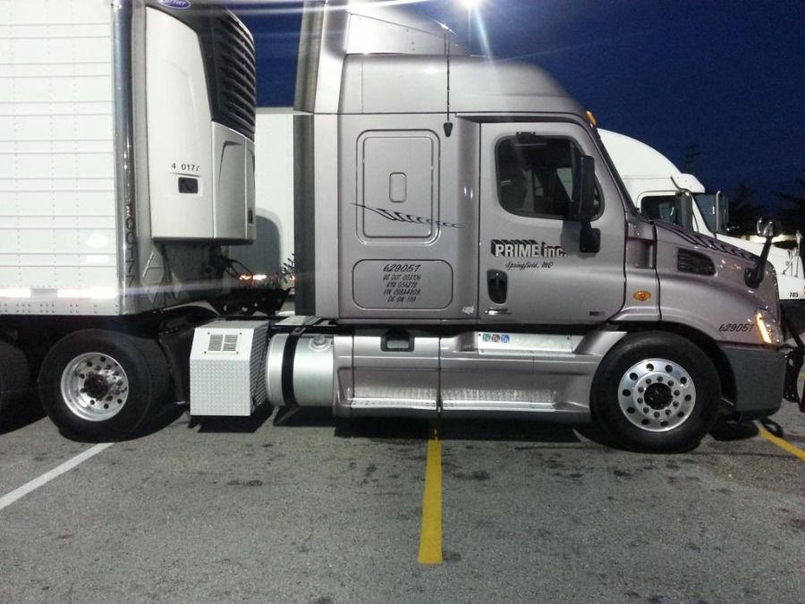 Lightweight truck at Prime Inc Transport silver