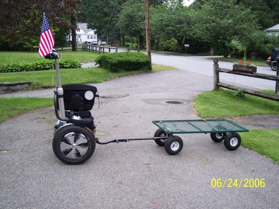 a segway towing a trailer