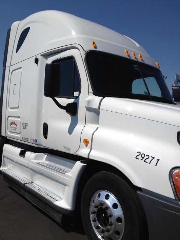 white central refrigerated freightliner truck