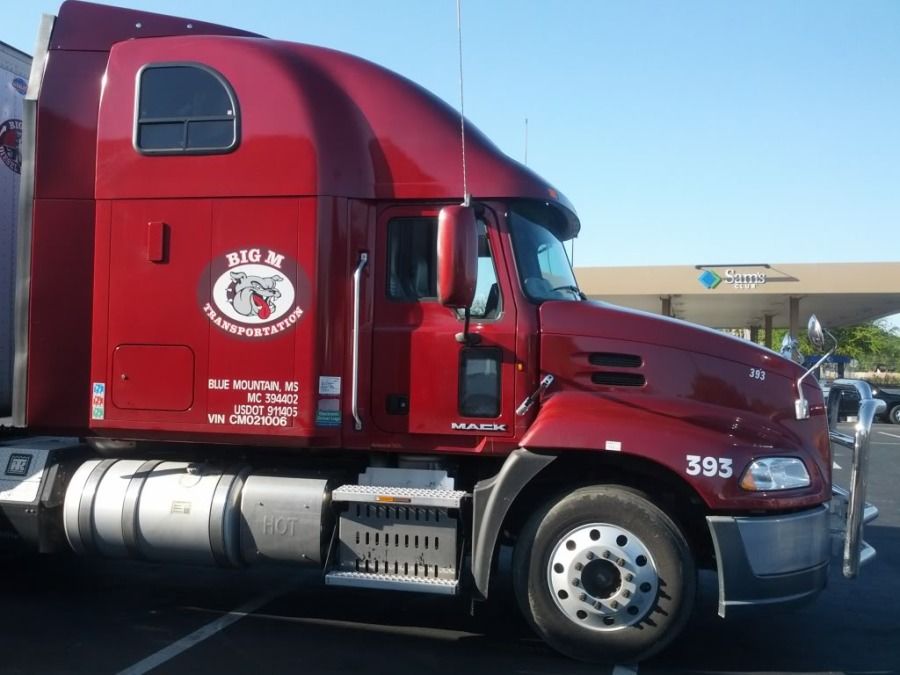 red big M truck big rig