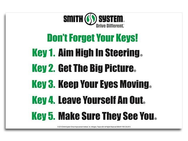 keys to safe trucking sign