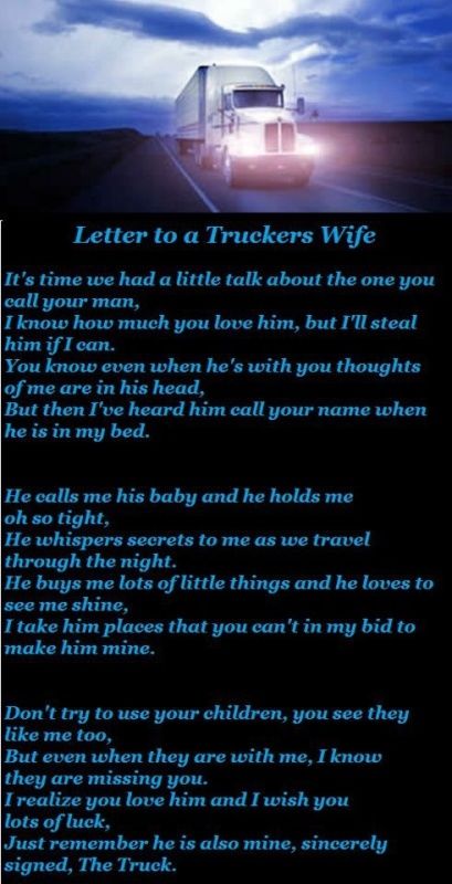 Letter To A Truck Driver's Wife