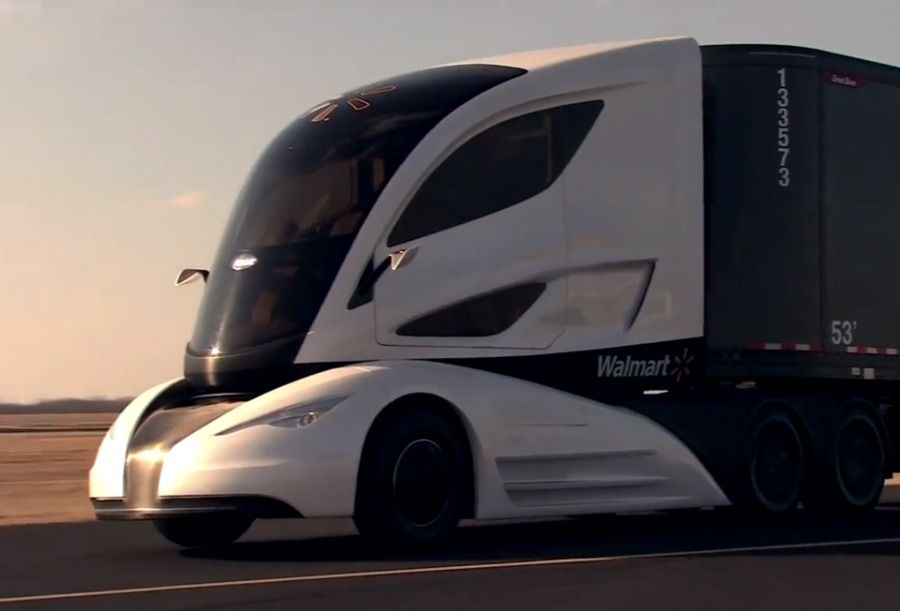 walmart tractor-trailer concept truck of the future