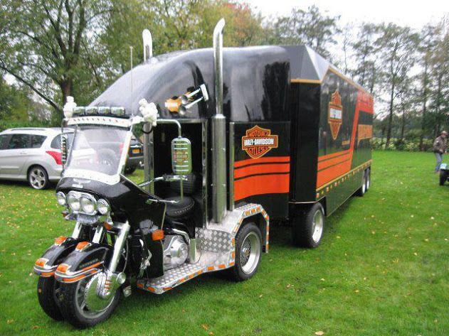 harley davidson motorcycle tractor-trailer