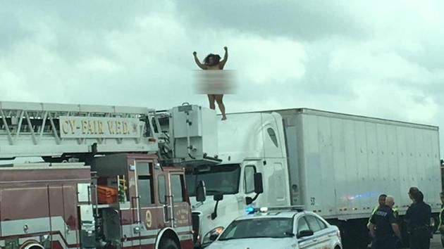 Houston highway 290 shut down by crash, dancing naked 