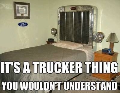 funny trucking pictures peterbilt truck grill used as a headboard