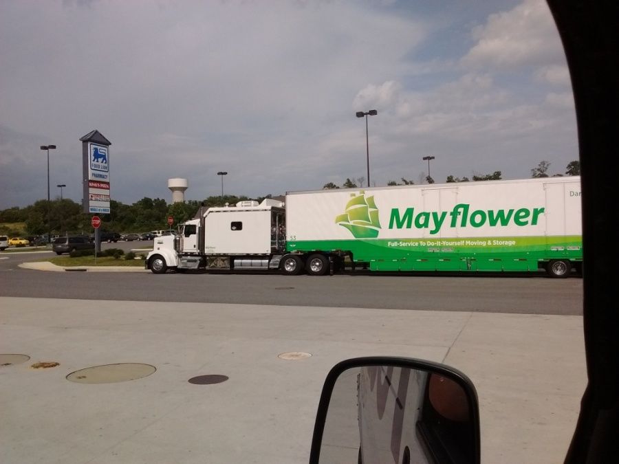 Mayflower moving truck with huge sleeper berth