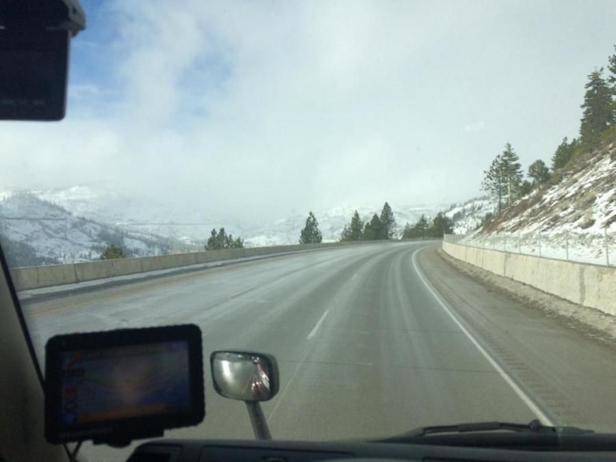 truck drivers picture of snowy mountain scenery