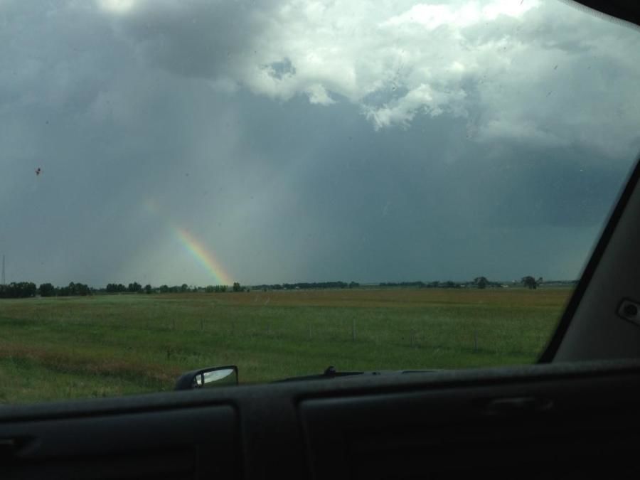 rainbow in the distance taken from truck
