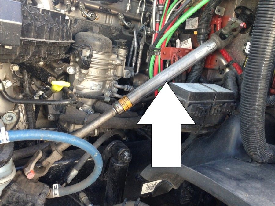 truck driver's pretrip inspection steering column