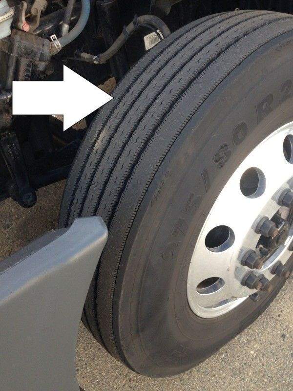 truck driver's pretrip inspection steer tire