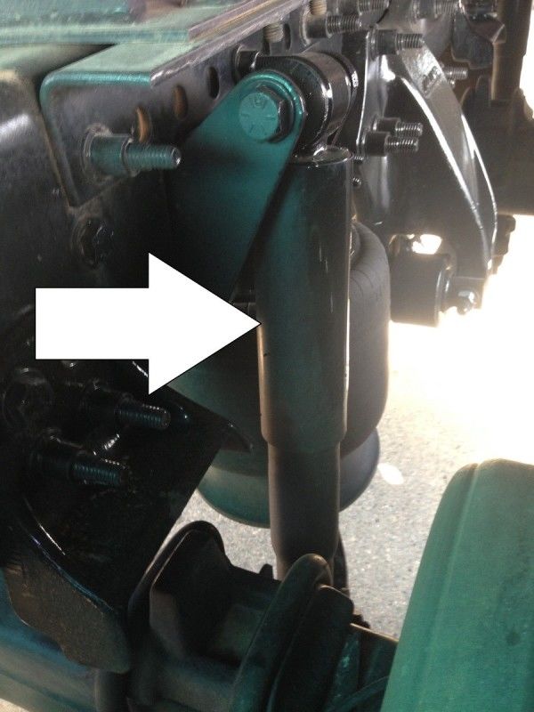 truck driver's pretrip inspection shock absorber
