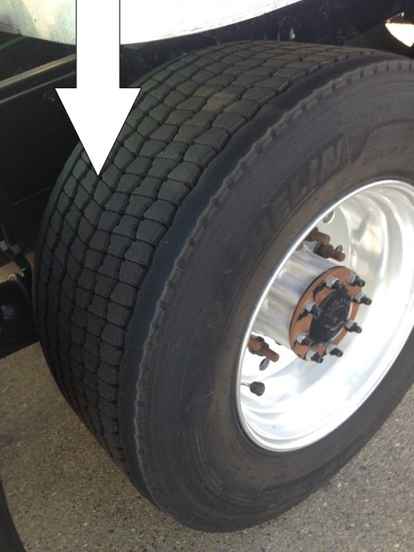 truck driver's pretrip inspection drive tire