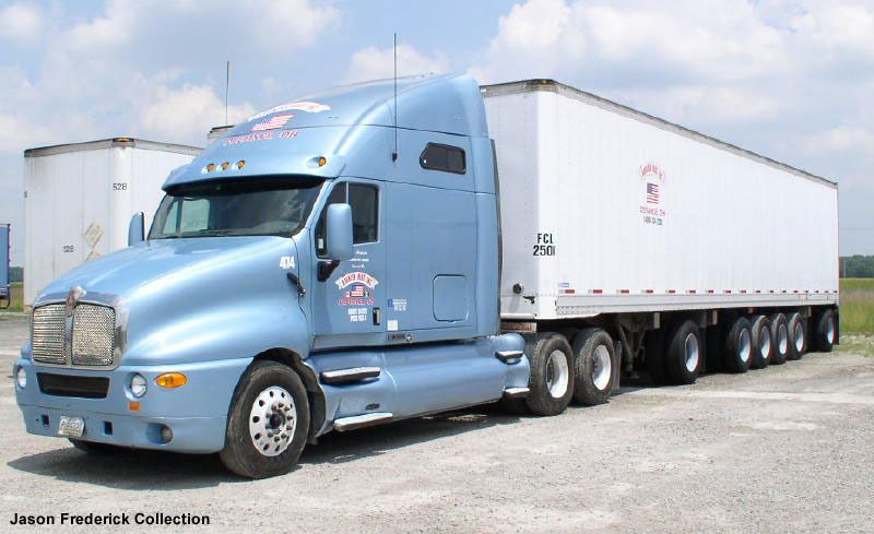 Semi-truck in Michigan pulling a 6-axle trailer