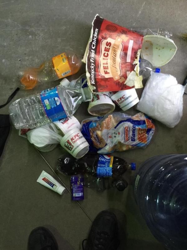 garbage left behind in a trailer smuggling illegal aliens from Mexico