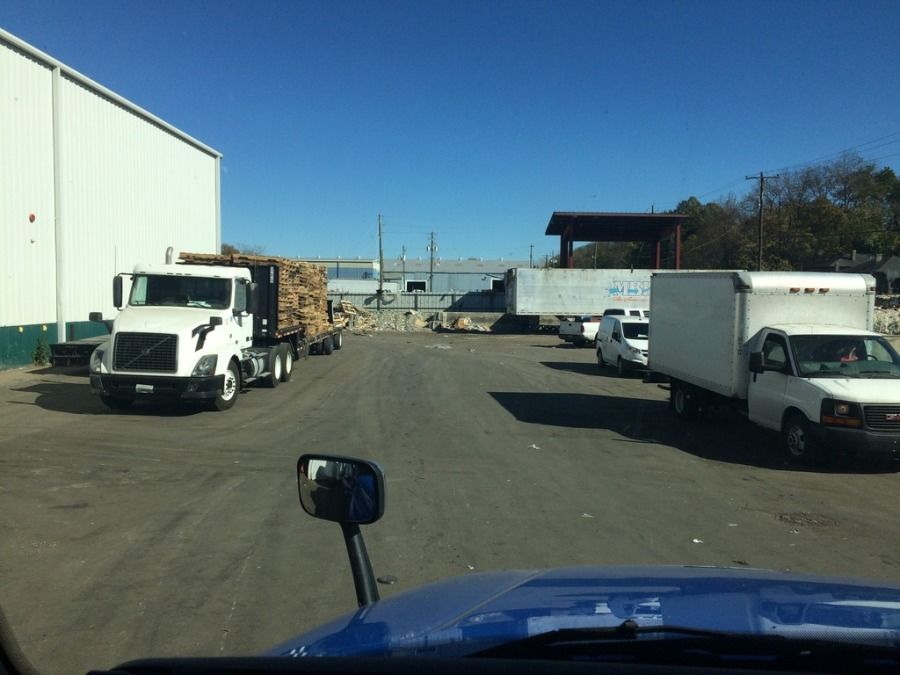 truck driver looking out windshield at Birmingham Recycling 
Birmingham, AL