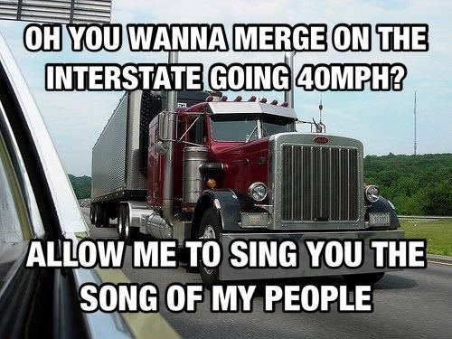 funny trucking merging pictures