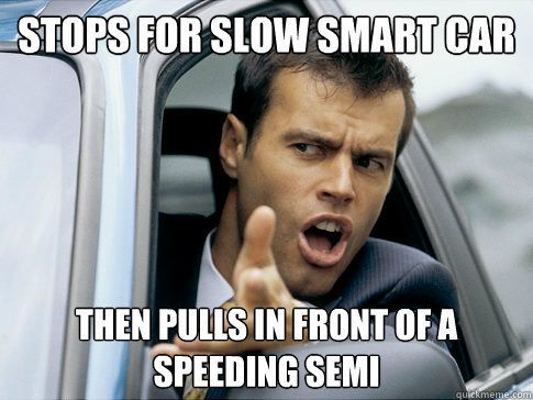funny trucking pictures pulls in front of a speeding semi