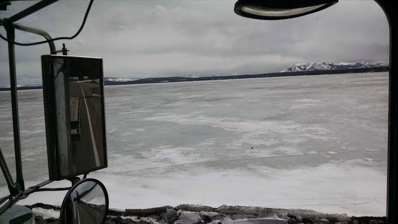 truckers scenery picture of frozen mountain lake