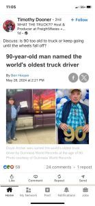 90 year old trucker