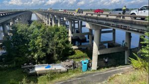 Truck crash Trent River bridge