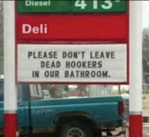 A few miles to the west of me in the U.P. is a biker town Hermansville that has a truck stop. Pretty sure this might have been taken there!