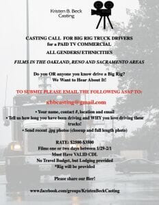 Paid TV Commercial For Big Rig Truck Drivers