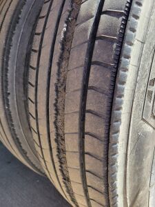 Gouged tire 
