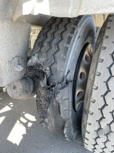 Blown trailer tire
