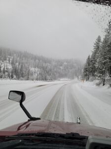 Snoqaulmi wa 2 weeks ago my 1st real weather trip learned how to chain up