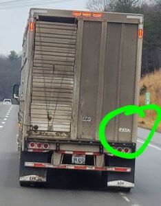 PETA sticker on a livestock trailer